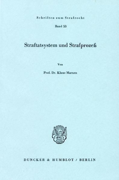 Produktbild: Straftatsystem und Strafproze&szlig;.
