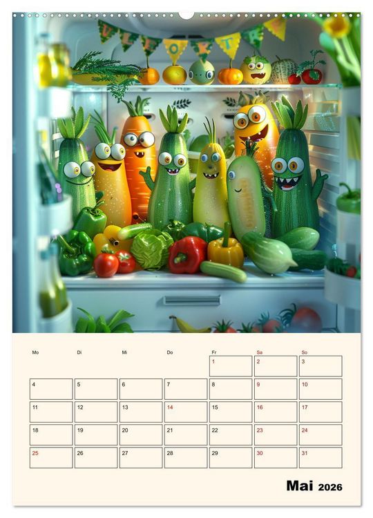 Produktbild: Nachts im K&uuml;hlschrank (Wandkalender 2026 DIN A2 hoch), CALVENDO Monatskalender