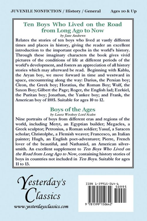 Produktbild: Ten Boys Who Lived on the Road from Long Ago to Now (Yesterday's Classics)