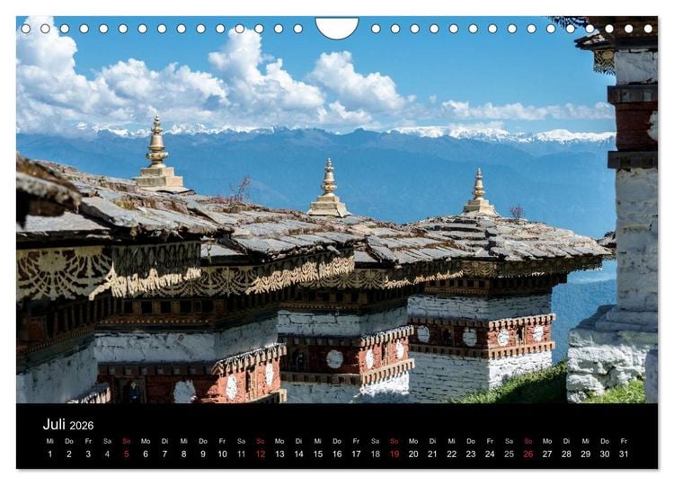 Produktbild: Bhutan - Reise durch das Land des Donnerdrachens (Wandkalender 2026 DIN A4 quer), CALVENDO Monatskalender