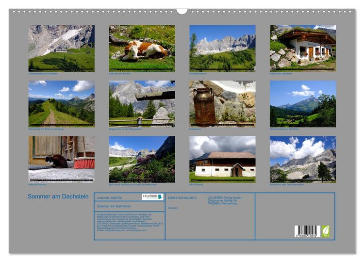 Produktbild: Sommer am Dachstein (Wandkalender 2026 DIN A2 quer), CALVENDO Monatskalender