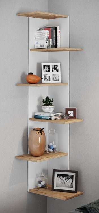 Produktbild: Holz Wandregal H&auml;ngeregal Eckregal Regal Balos XL
