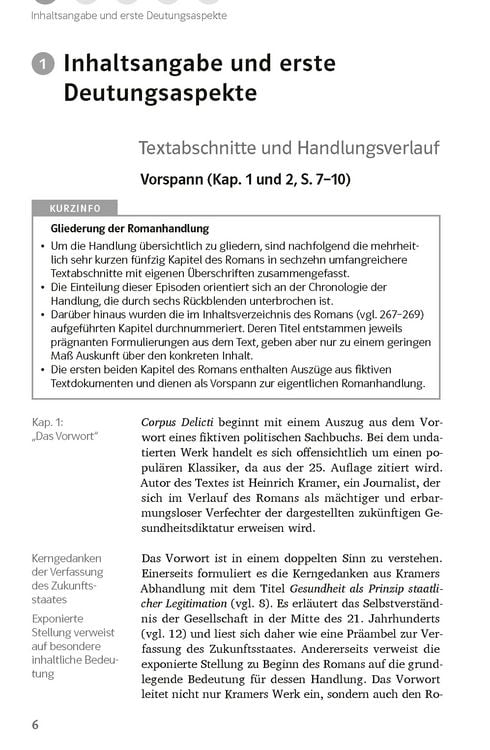 Produktbild: Lekt&uuml;rehilfen Juli Zeh, Corpus Delicti. Ein Prozess