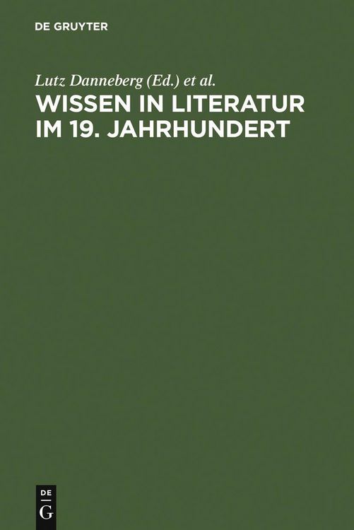 Produktbild: Wissen in Literatur im 19. Jahrhundert