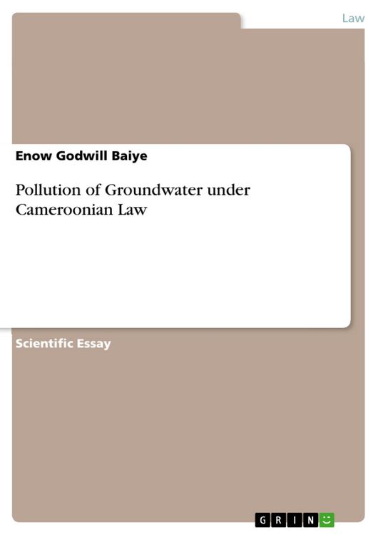 Produktbild: Pollution of Groundwater under Cameroonian Law