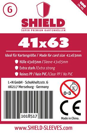 Produktbild: Shield 6 - 100 Super Premium Kartenh&uuml;llen f&uuml;r Kartengr&ouml;&szlig;e 41 x 63 mm