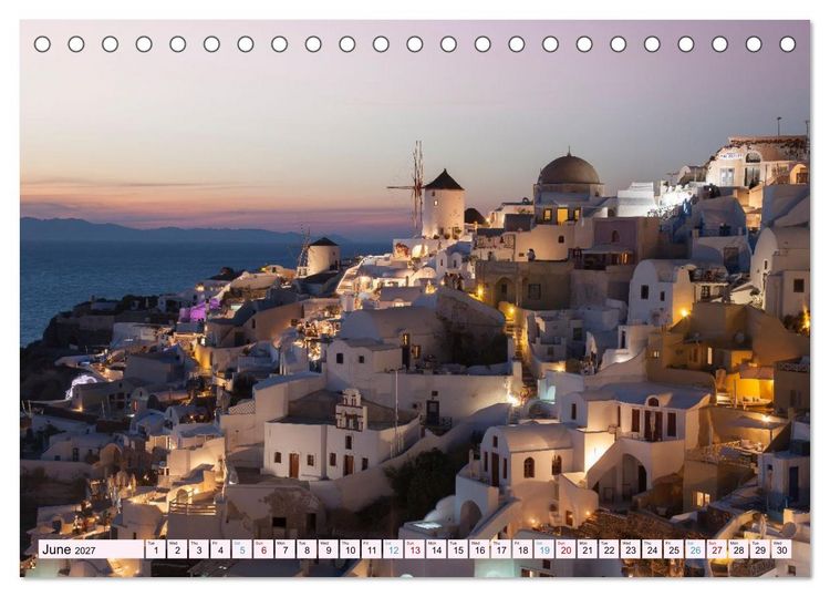 Produktbild: Santorini Island in the Light of the Aegean (Desk Calendar 2027 DIN A5 landscape), CALVENDO 12 Month DeskCalendar