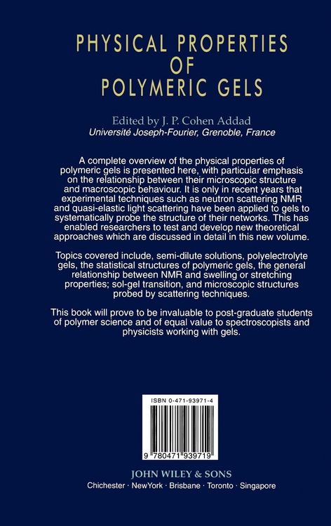 Produktbild: Physical Properties of Polymeric Gels