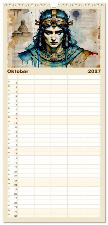 Produktbild: Familienplaner 2027 - Legend&auml;re Ikonen der Geschichte mit 5 Spalten (Wandkalender, 21 x 45 cm) CALVENDO