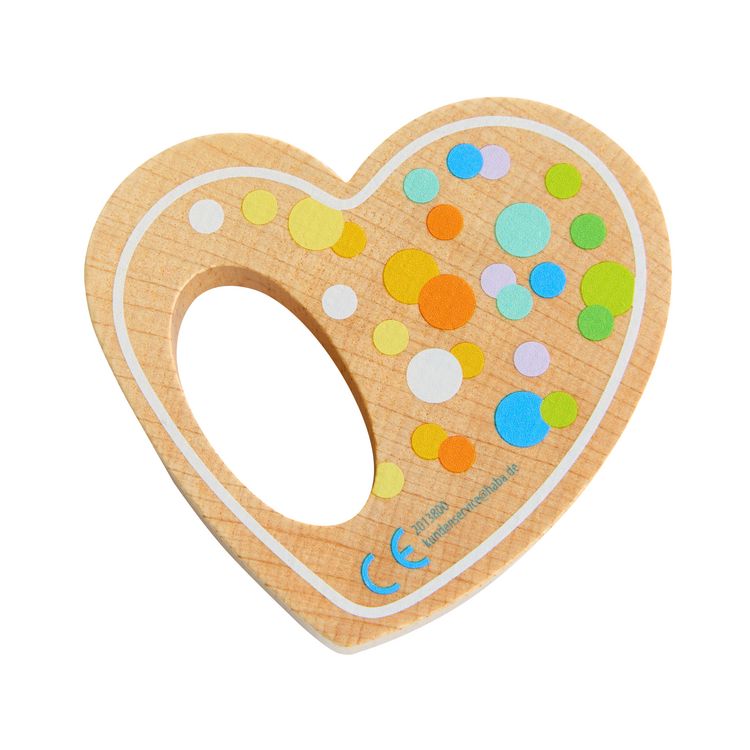 Produktbild: HABA 2013800001 - Greifling Rasselherz, Holz, H&ouml;he: 7,8 cm