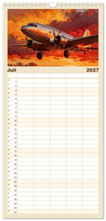 Produktbild: Familienplaner 2027 - N&auml;chster Halt: Flugh&ouml;he mit 5 Spalten (Wandkalender, 21 x 45 cm) CALVENDO