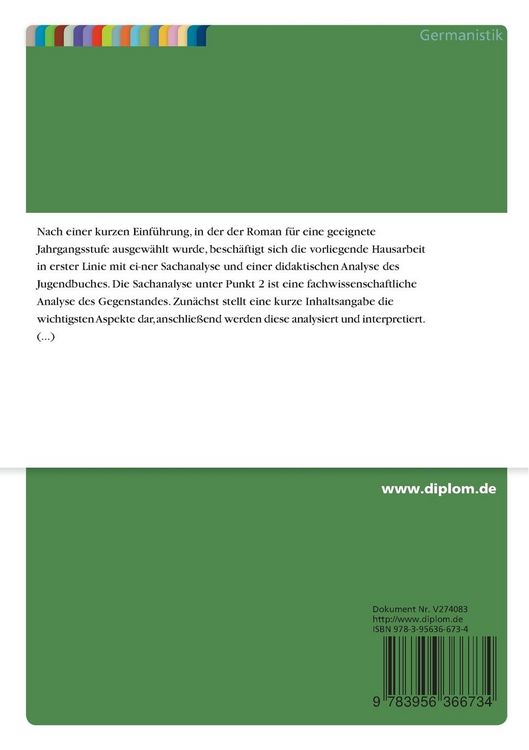 Produktbild: Didaktische Analyse und Sachanalyse des Kinder- und Jugendromans "Ich h&auml;tte Nein sagen k&ouml;nnen" von Annika Thor