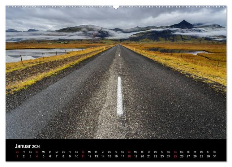 Produktbild: Island - einzigartige Landschaften (hochwertiger Premium Wandkalender 2026 DIN A2 quer), Kunstdruck in Hochglanz