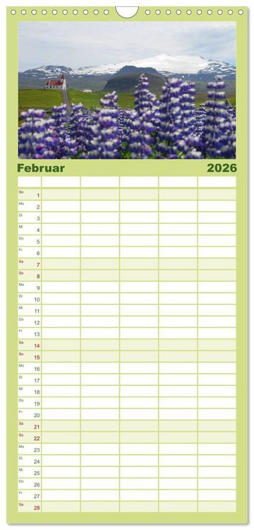 Produktbild: Familienplaner 2026 - Das ist ISLAND mit 5 Spalten (Wandkalender, 21 x 45 cm) CALVENDO