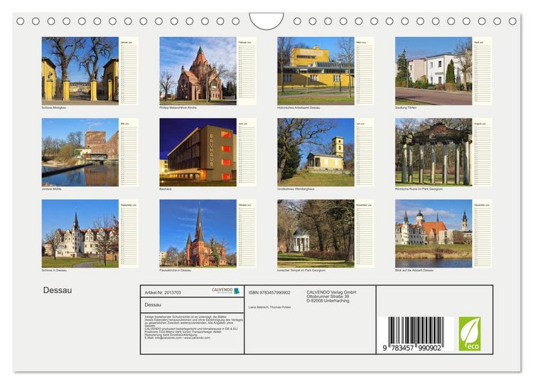 Produktbild: Dessau (Wandkalender 2026 DIN A4 quer), CALVENDO Monatskalender