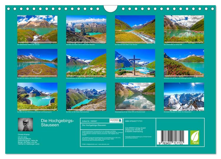Produktbild: Die Hochgebirgs-Stauseen (Wandkalender 2026 DIN A4 quer), CALVENDO Monatskalender