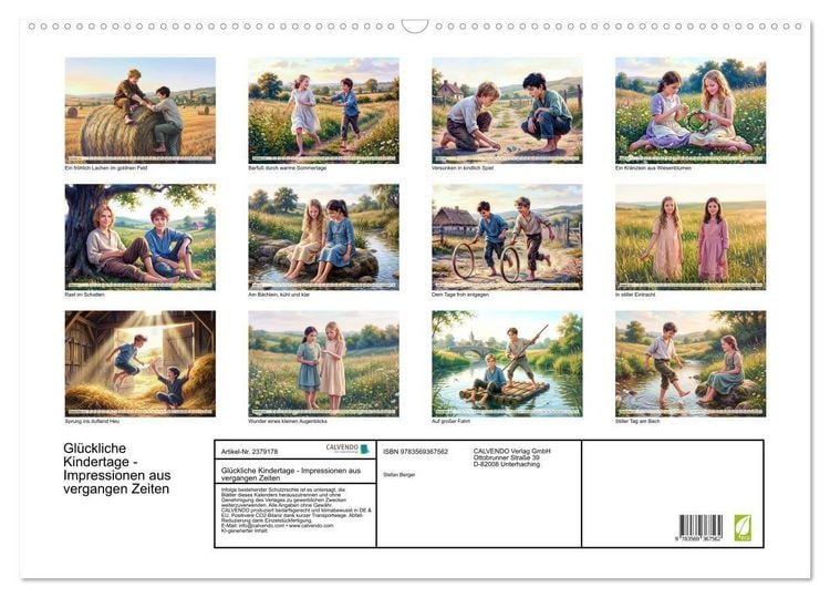 Produktbild: Gl&uuml;ckliche Kindertage - Impressionen aus vergangen Zeiten (Wandkalender 2027 DIN A2 quer), CALVENDO Monatskalender