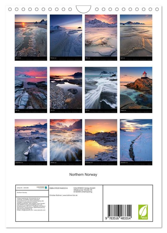 Produktbild: Northern Norway (Wandkalender 2026 DIN A4 hoch), CALVENDO Monatskalender