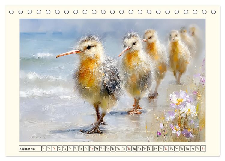 Produktbild: Entz&uuml;ckende Kiwis. Neuseelands kleiner Laufvogel am Meer (Tischkalender 2027 DIN A5 quer), CALVENDO Monatskalender