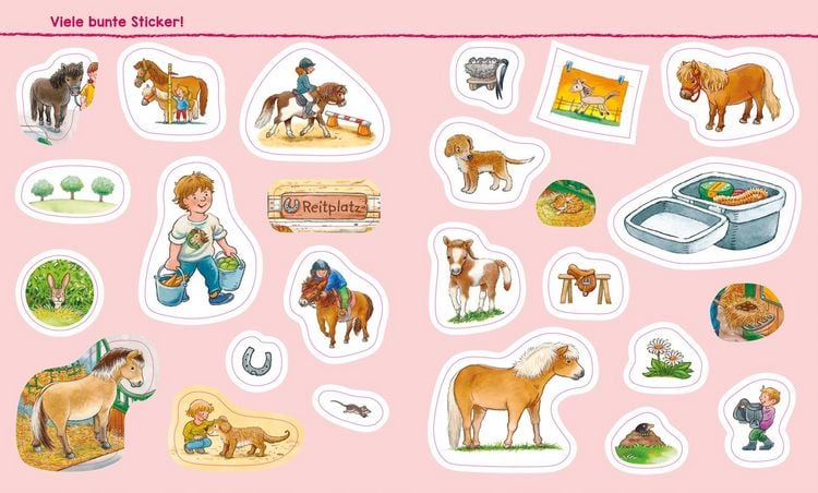 Produktbild: WAS IST WAS Kindergarten Malen R&auml;tseln Stickern Auf dem Ponyhof