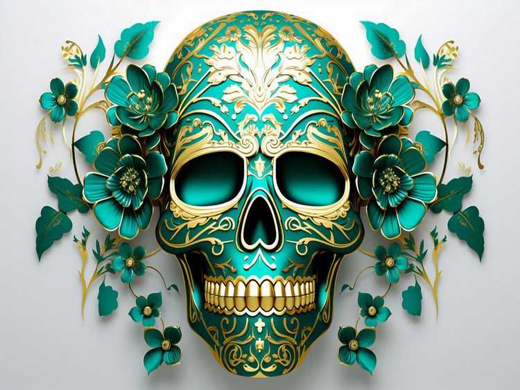 Produktbild: CALVENDO Puzzle Green Skull | 1000 Teile Lege-Gr&ouml;&szlig;e 64x48cm Foto-Puzzle f&uuml;r gl&uuml;ckliche Stunden