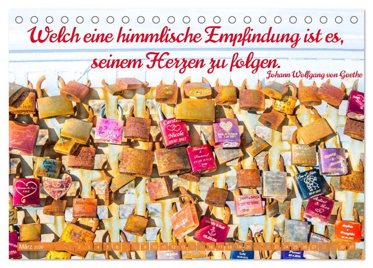 Produktbild: Liebesschl&ouml;sser, Ich liebe Dich (Tischkalender 2026 DIN A5 quer), CALVENDO Monatskalender