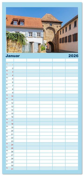 Produktbild: Familienplaner 2026 - Freinsheim - So Wunderbar mit 5 Spalten (Wandkalender, 21 x 45 cm) CALVENDO