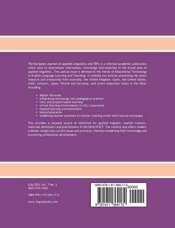 Produktbild: The European Journal of Applied Linguistics and TEFL Volume 7 Number 2