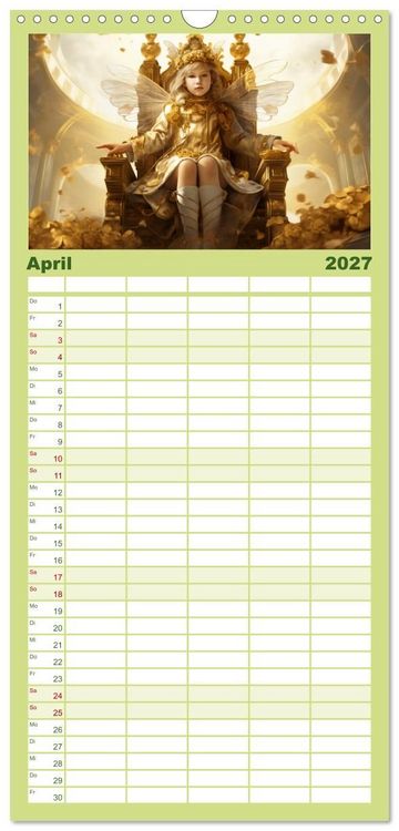 Produktbild: Familienplaner 2027 - Hallo! Ich bin die Honigbiene mit 5 Spalten (Wandkalender, 21 x 45 cm) CALVENDO