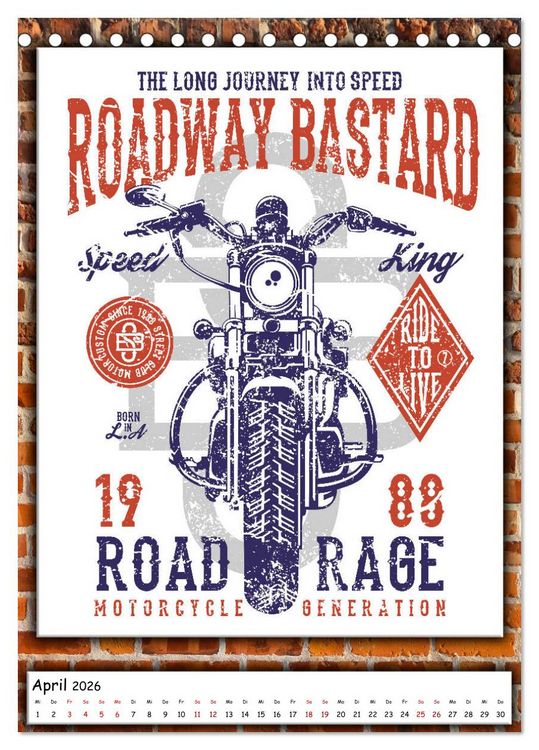 Produktbild: Motorrad - nostalgische Momente (Tischkalender 2026 DIN A5 hoch), CALVENDO Monatskalender