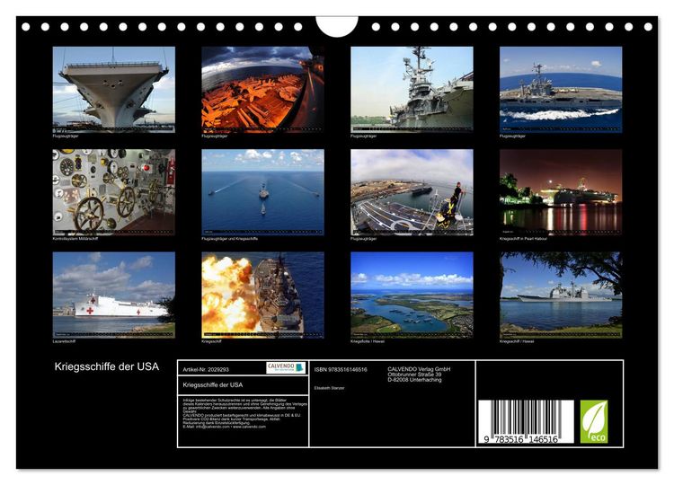 Produktbild: Kriegsschiffe der USA (Wandkalender 2026 DIN A4 quer), CALVENDO Monatskalender