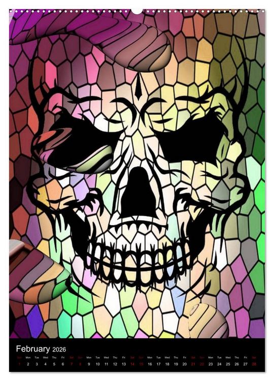 Produktbild: Skulls by Nico Bielow (High Quality Premium Wall Calendar 2026 DIN A2 portrait),CALVENDO 12 Month Wall Calendar