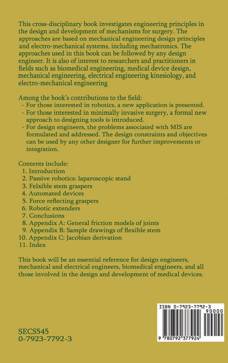 Produktbild: Engineering Approaches to Mechanical and Robotic Design for Minimally Invasive Surgery (MIS)