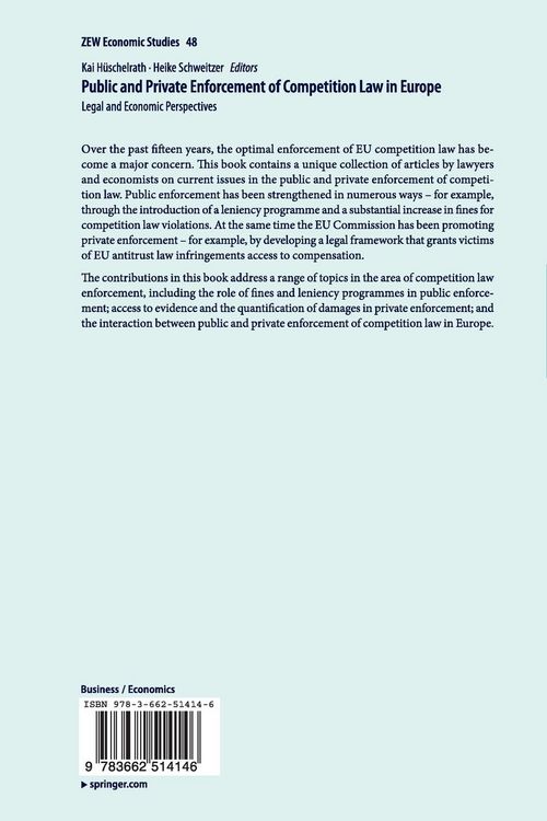 Produktbild: Public and Private Enforcement of Competition Law in Europe