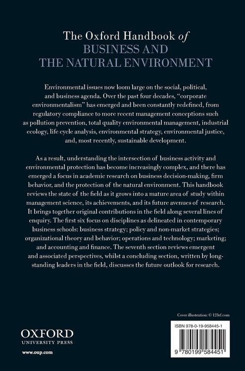 Produktbild: The Oxford Handbook of Business and the Natural Environment