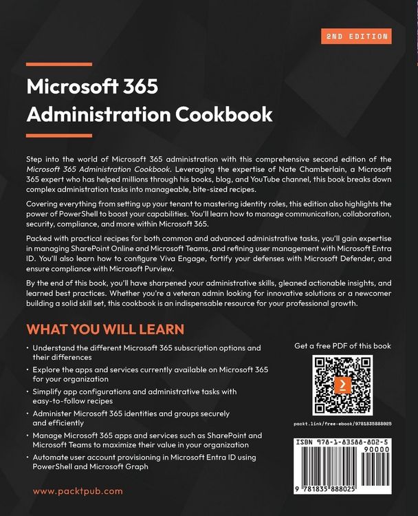 Produktbild: Microsoft 365 Administration Cookbook - Second Edition