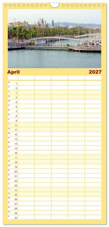 Produktbild: Familienplaner 2027 - BARCELONA - Metropole am Mittelmeer mit 5 Spalten (Wandkalender, 21 x 45 cm) CALVENDO