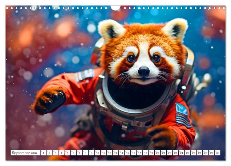 Produktbild: Tiere erobern den Weltraum (Wandkalender 2026 DIN A3 quer), CALVENDO Monatskalender