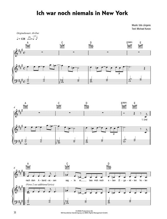 Produktbild: Udo J&uuml;rgens &ndash; Seine gr&ouml;&szlig;ten Erfolge f&uuml;r Klavier, Gesang und Gitarre