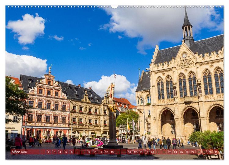 Produktbild: Landeshauptstadt Erfurt - Reise durch das sch&ouml;ne Th&uuml;ringen (Wandkalender 2026 DIN A2 quer), CALVENDO Monatskalender