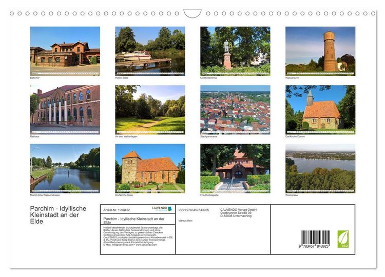 Produktbild: Parchim - Idyllische Kleinstadt an der Elde (Wandkalender 2026 DIN A3 quer), CALVENDO Monatskalender