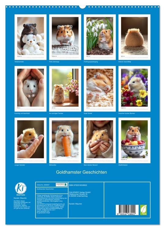 Produktbild: Goldhamster Geschichten (hochwertiger Premium Wandkalender 2026 DIN A2 hoch), Kunstdruck in Hochglanz