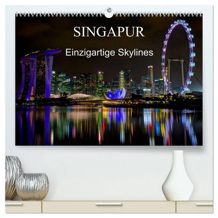 Produktbild: Singapur - Einzigartige Skylines (hochwertiger Premium Wandkalender 2026 DIN A2 quer), Kunstdruck in Hochglanz