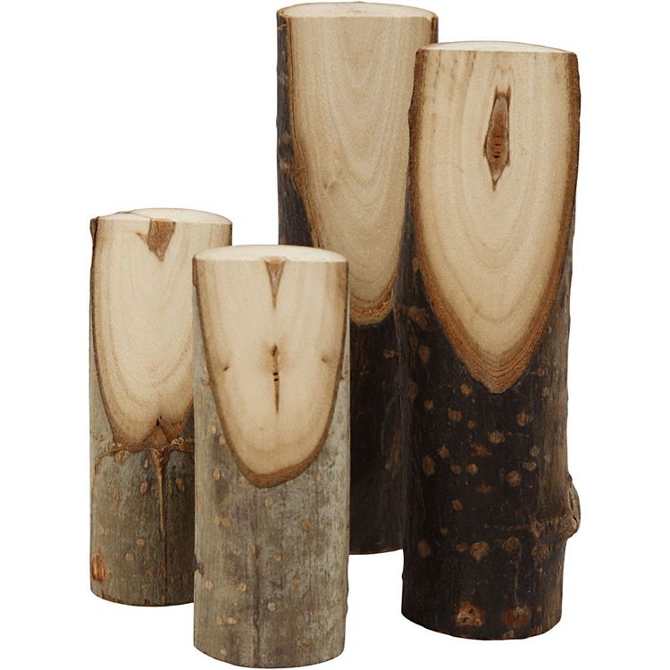 Produktbild: Creativ Company Kurze Holz&auml;ste mit schr&auml;ger Schnittkante, H 8+12 cm, D 2,5-3,5 cm, 4 Stk