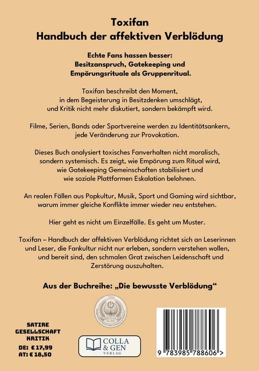 Produktbild: Toxifan &ndash; Handbuch der affektiven Verbl&ouml;dung (Ein V.F.E.G.-Buch)