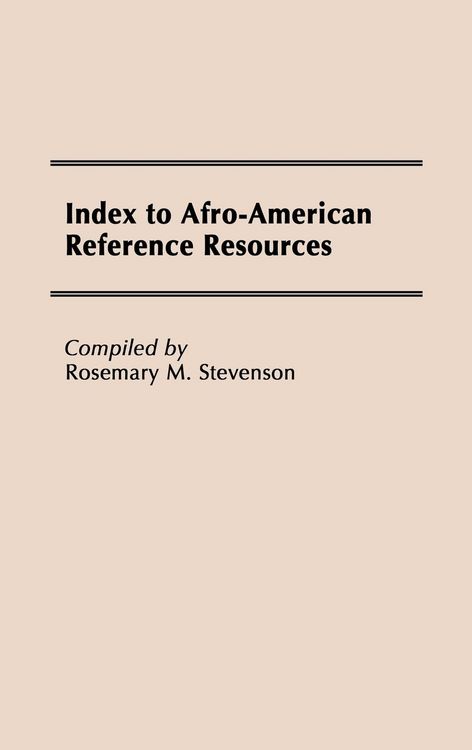 Produktbild: Index to Afro-American Reference Resources