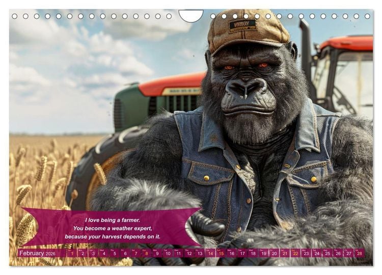 Produktbild: Funny charming animals as farmers (Wall Calendar 2026 DIN A4 landscape), CALVENDO 12 Month Wall Calendar
