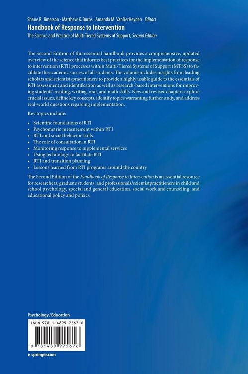 Produktbild: Handbook of Response to Intervention