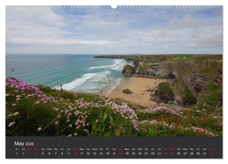 Produktbild: Sights and Views in Cornwall (High Quality Premium Wall Calendar 2026 DIN A2 landscape),CALVENDO 12 Month Wall Calendar