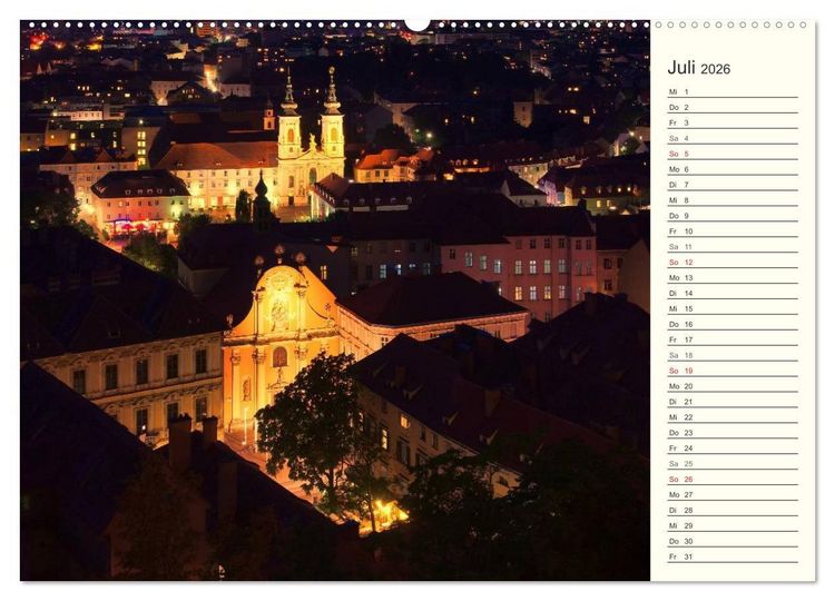 Produktbild: Graz - Metropole der Steiermark (hochwertiger Premium Wandkalender 2026 DIN A2 quer), Kunstdruck in Hochglanz